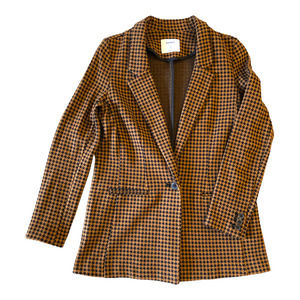 Old Navy Houndstooth Blazer Camel &‎ Black Size Small Academia Preppy Look
